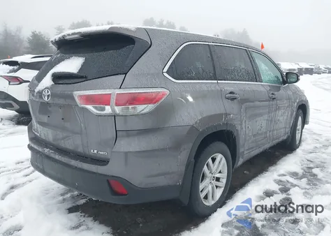 2014 Toyota Highlander Le V6 z USA, uszkodzony, nr VIN 5TDBKRFH8ES019551